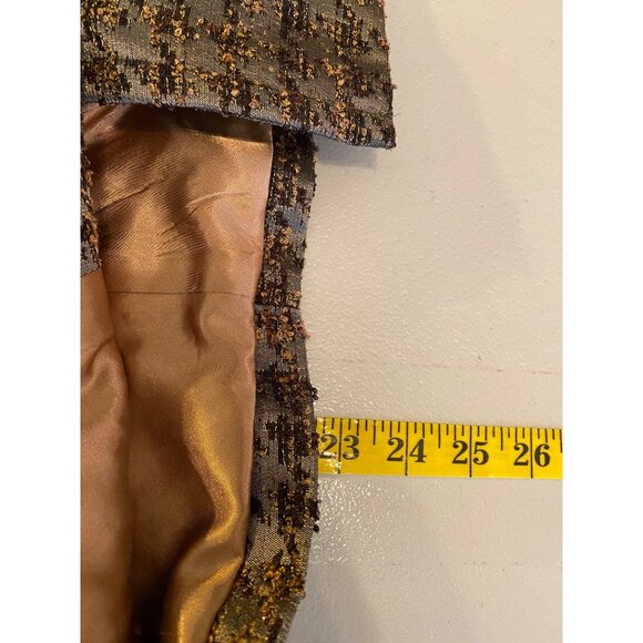 Chicos Houndstooth Blazer Jacket Metallic Brown & Tan Small Chicos Size 0 - Picture 6 of 10